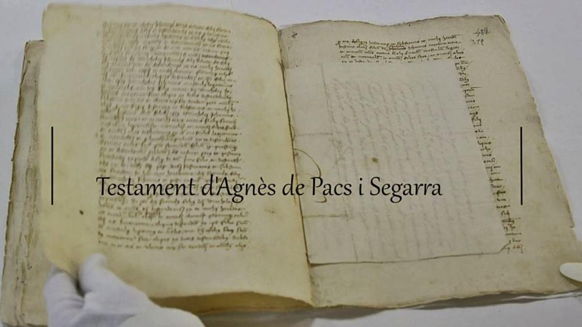 El ciclo se inaugura con ‘El testamento de Agnès de Pacs i Segarra’.