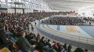 Imagen de la Pista Coberta d’Atletisme de Sabadell, durante la asamblea de la CUP, el pasado 27 de diciembre.