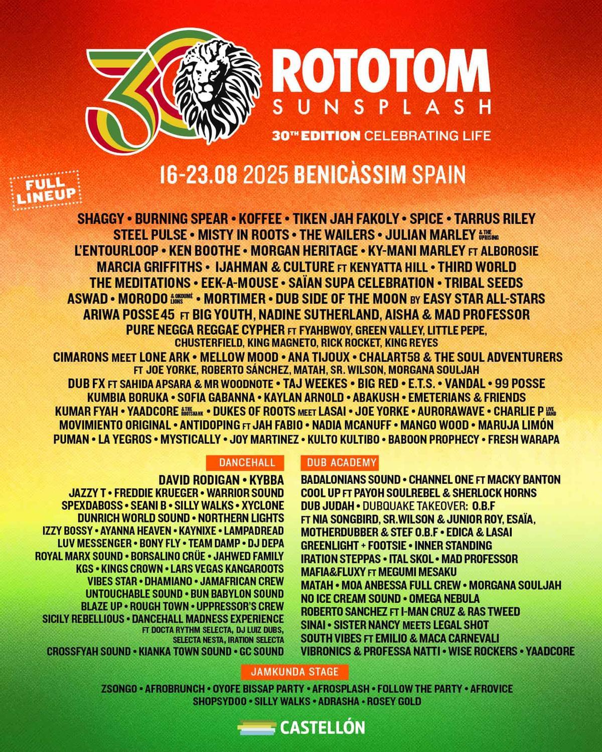 Cartel del Rototom Sunsplash 2025