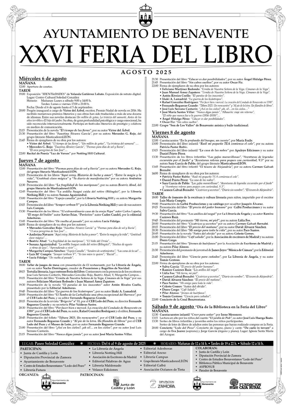 Programa íntegro de la Feria del Libro.