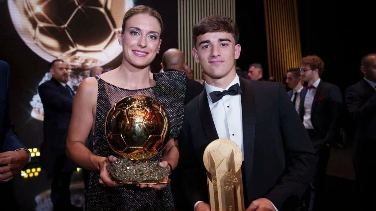 Alexia y Gavi en la gala del Balón de Oro