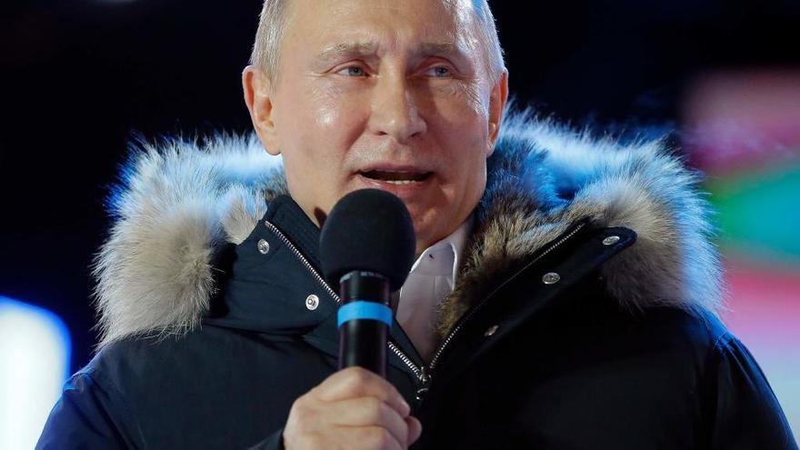 Putin, tras su victoria en las elecciones.