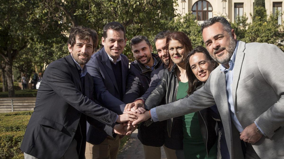 La nueva dirección provincial de Cs, junto a Adrián Vázquez, Noelia Losada y Andrés Reche.