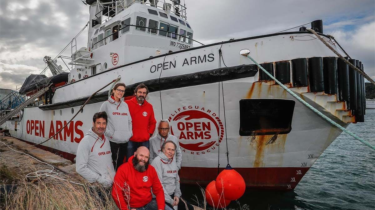 El barco de Open Arms, en Barcelona