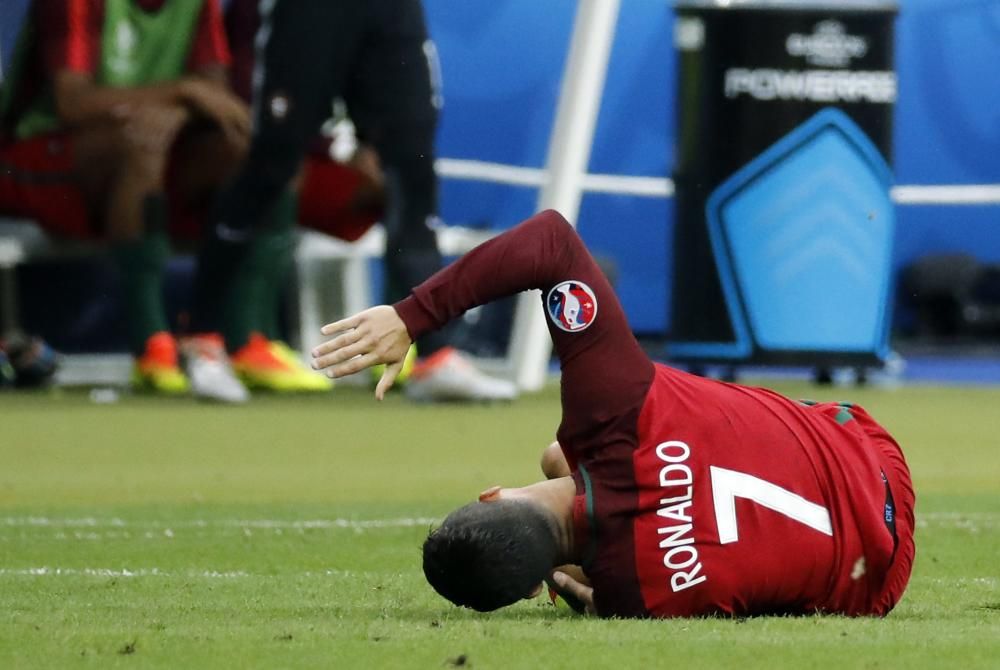 Las lágrimas de Cristiano Ronaldo tras su lesión
