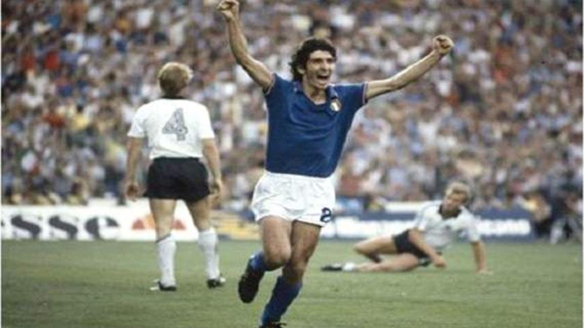 Paolo Rossi, en la final de Italia contra Alemania en el Mundial de 1982.
