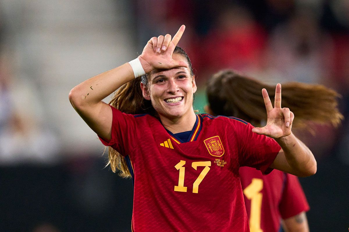 Laia Codina en un amistoso de la selección española femenina de fútbol