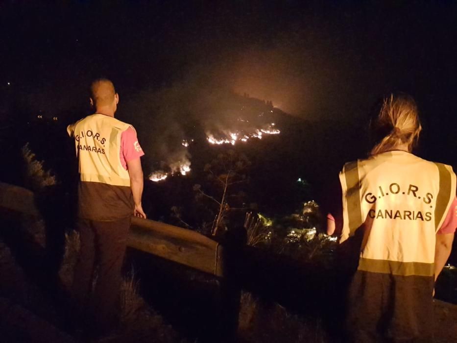 Incendio originado en Tejeda