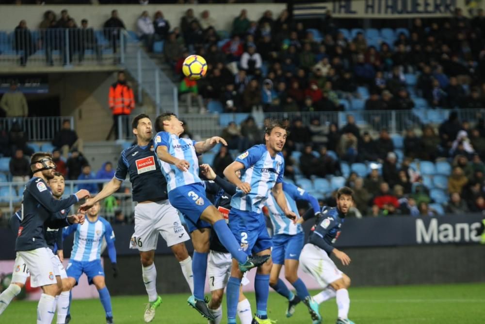 El conjunto blanquiazul comienza el año 2018 perdiendo en La Rosaleda ante el conjunto españolista con un solitario tanto de Sergi Darder al poco de iniciarse el encuentro