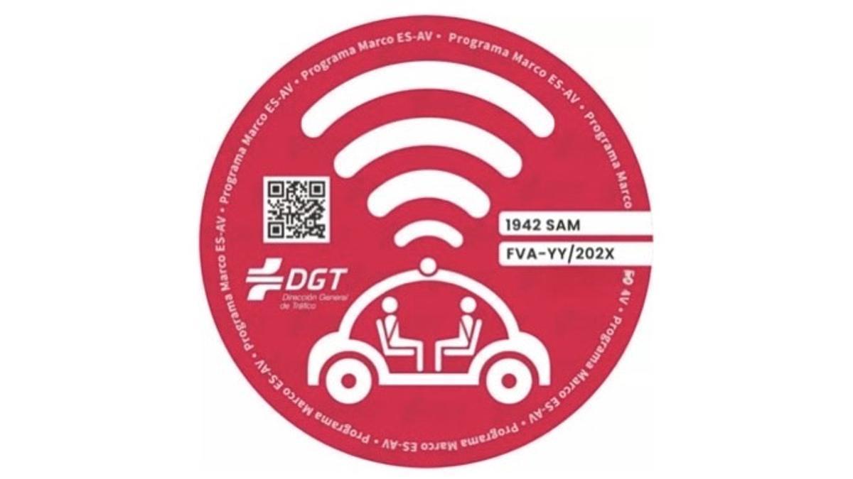 La etiqueta rosa de la DGT