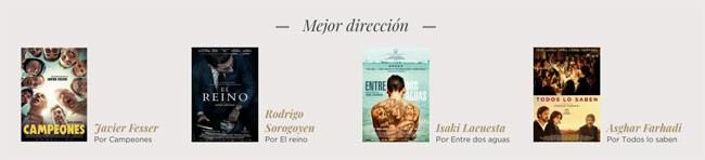 Películas nominadas a mejor dirección en los Goya 2019