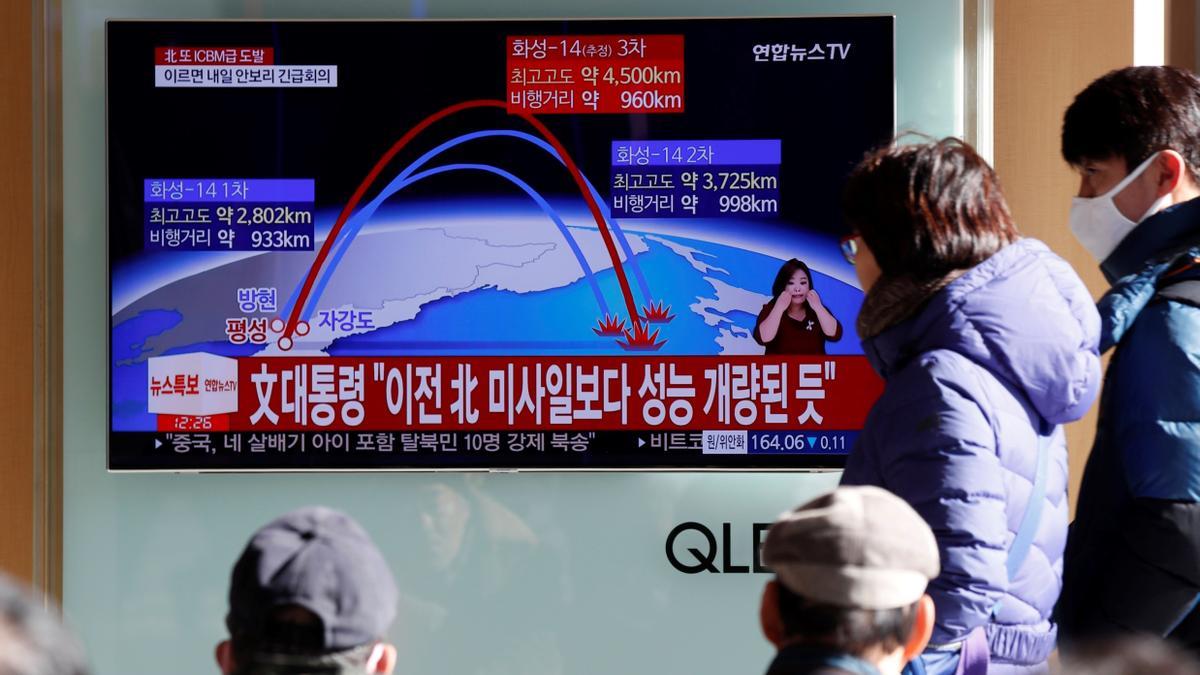 Corea del Norte lanza un nuevo proyectil al mar de Japón.