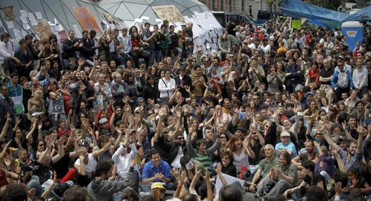 La majoria d’actes polítics d’aquest matí han fet referència a les mobilitzacions dels joves.