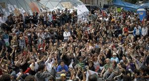 La majoria d’actes polítics d’aquest matí han fet referència a les mobilitzacions dels joves.