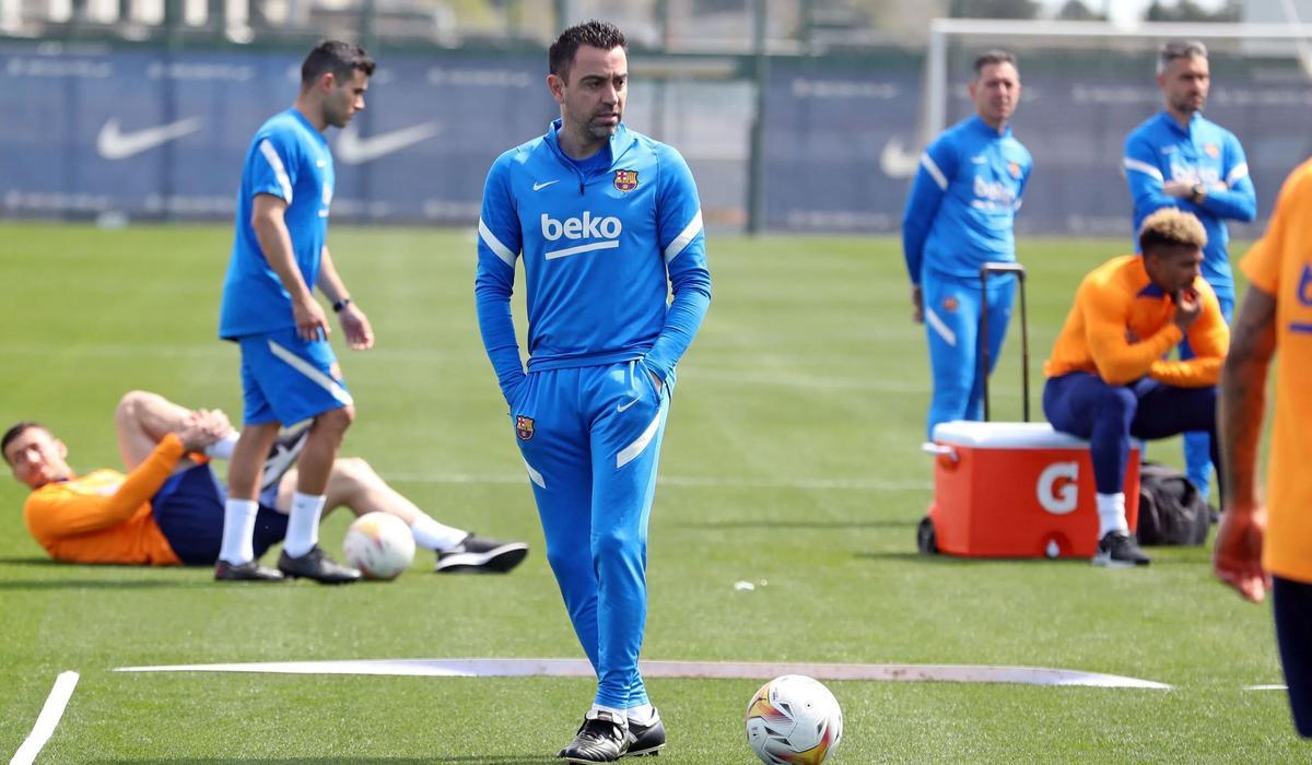 Xavi Hernandez en un entranamiento