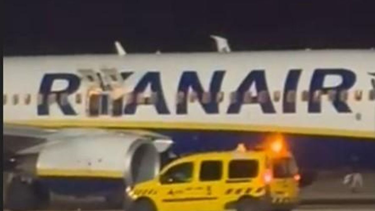 El avión siniestrado en Palma.