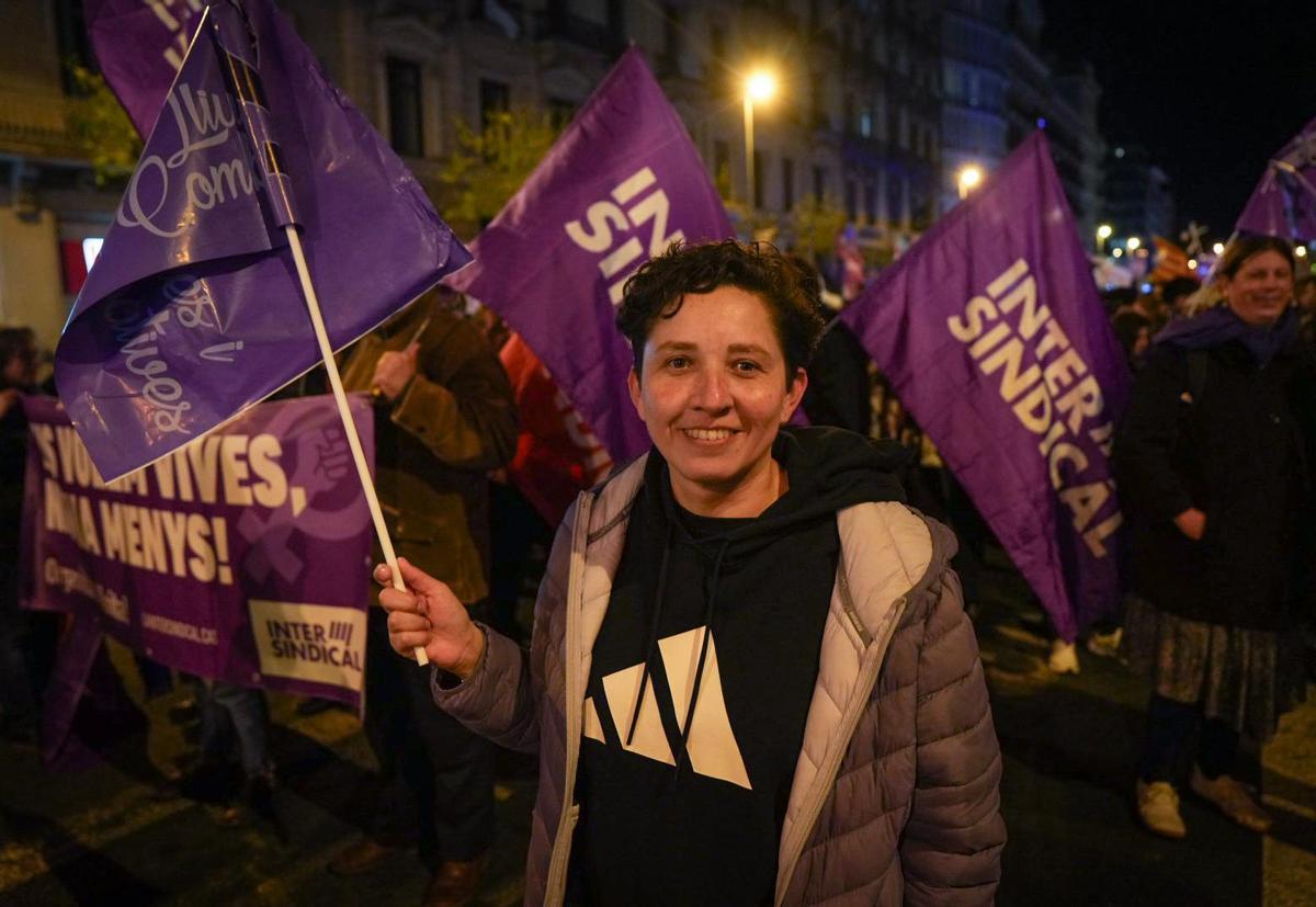 Lady Sosa, este martes en la manifestación del 25N en Barcleona