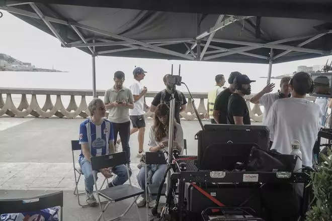 Rodaje del videoclip del himno del Deportivo en el paseo marítimo