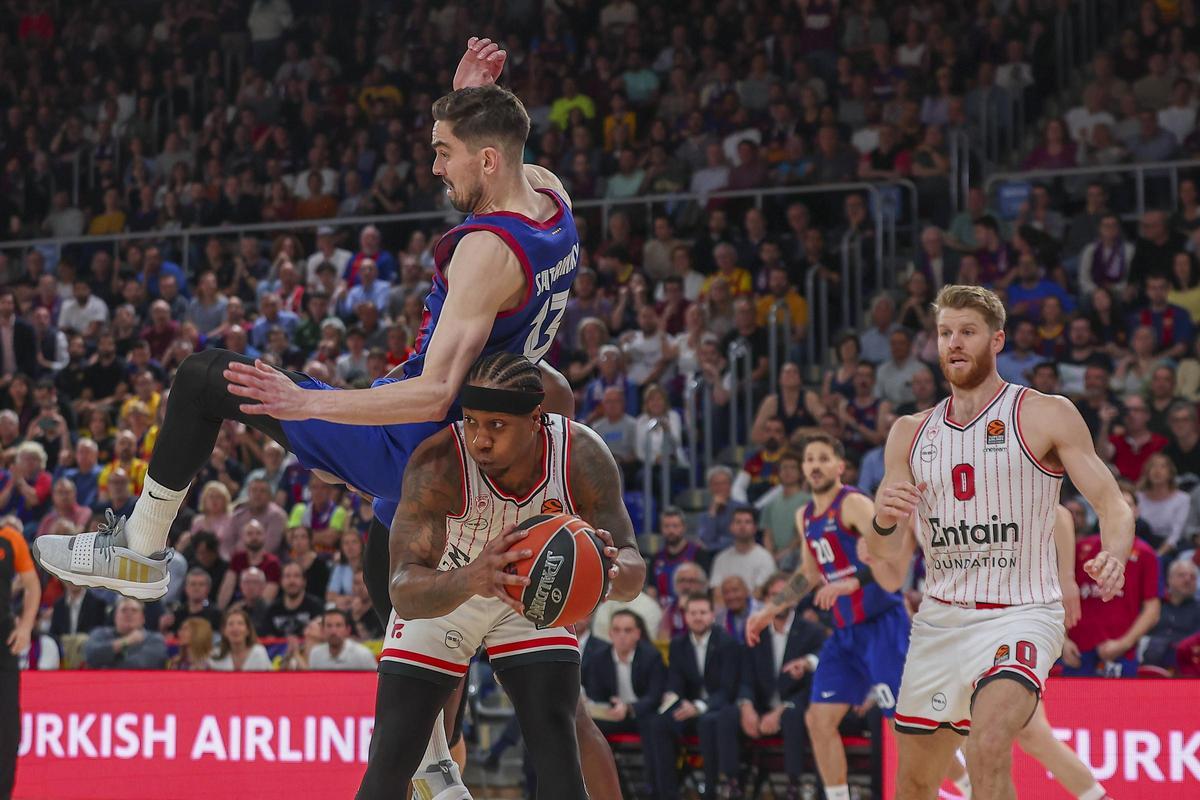 Euroliga. Barça - Olympiacos, quinto y definitivo partido del playoff, en imágenes.