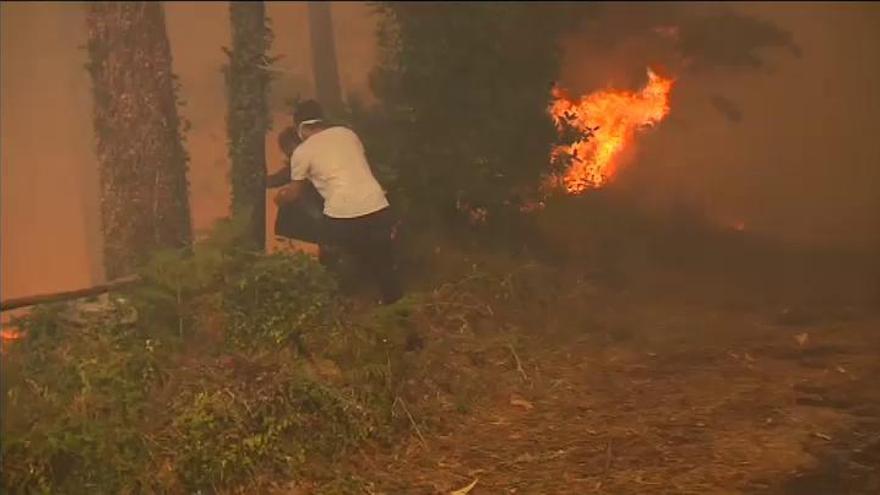 El incendio de Porto do Son ya ha arrasado 80 hectáreas