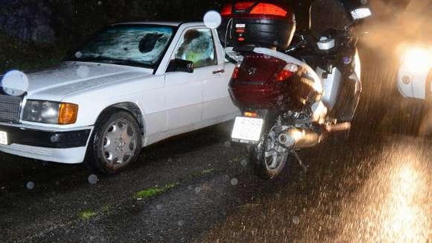 El accidente se produjo en Ameixoada, moto accidentada.  // G- Núñez