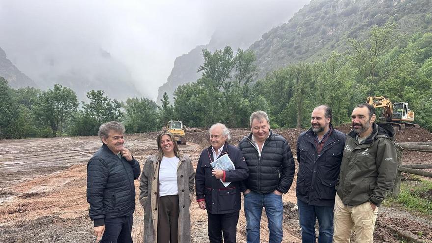 Marchan a buen ritmo las obras del aparcamiento "fundamental" para la gestión turística de Somiedo