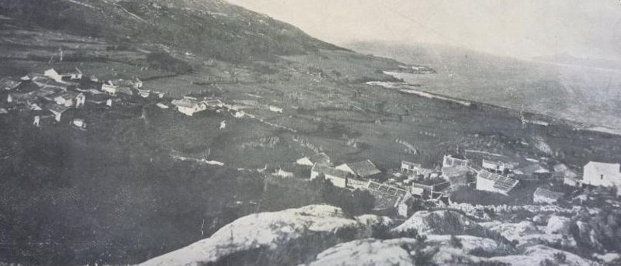 Unha vista da aldea de Vilanova en 1931, coa ría ao fondo.   | // S.S.M. A UNIÓN