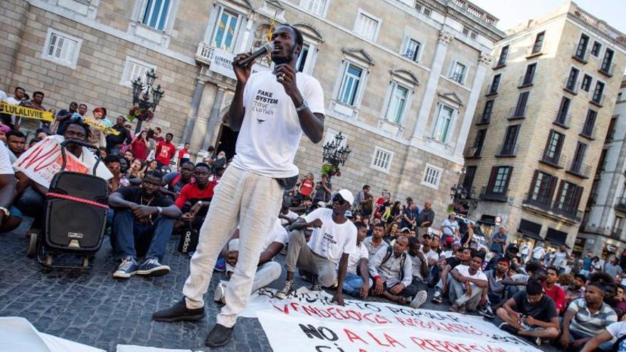 Imatge de la recent manifestació de manters a Barcelona