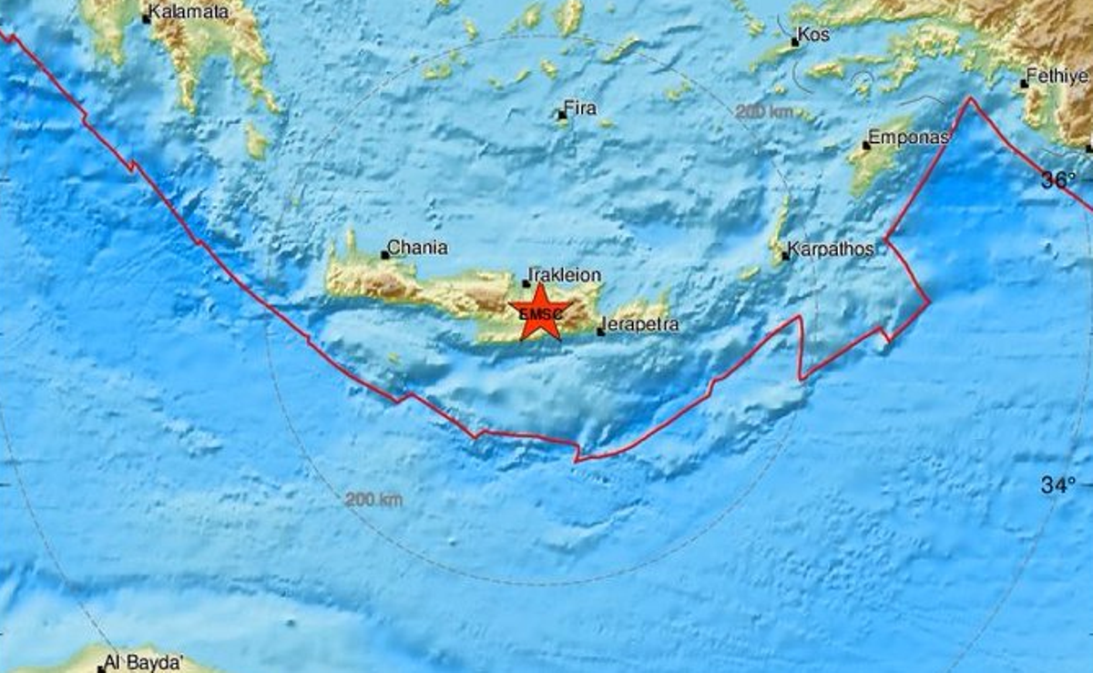 Un terratrèmol de magnitud 5,8 sacseja Creta Un terratrèmol de magnitud 5,8 sacseja Creta