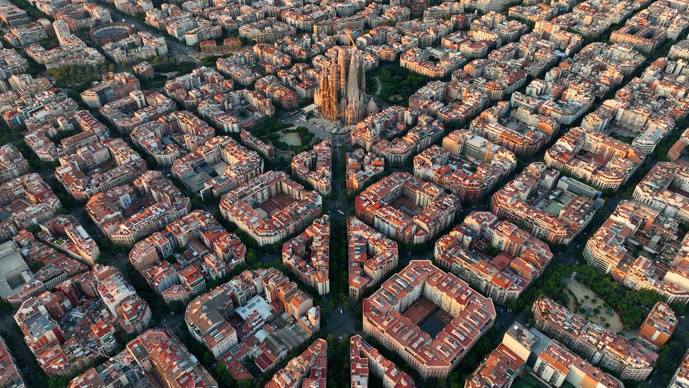 Vista áerea de Barcelona.