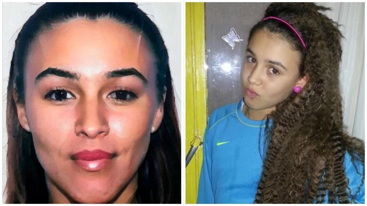 Imagen de como seria ahora Caroline del Valle y en 2015, de niña, cuando desapareció.