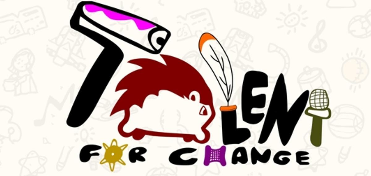 La nueva imagen del Festival Talent for Change de Bueu, en la que aparece el "ourizo cacho" o erizo, que fue elegido por votación entre el alumnado como mascota.