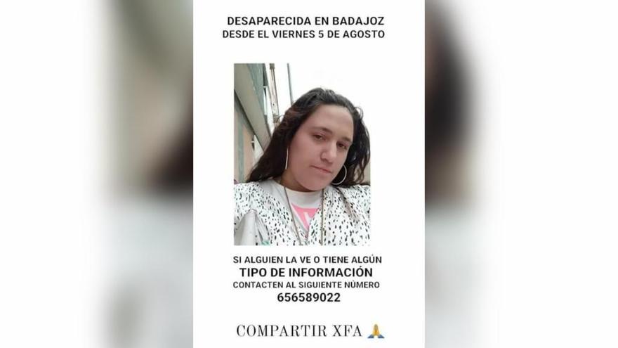 Cartel que circula por redes sociales sobre la joven desaparecida.