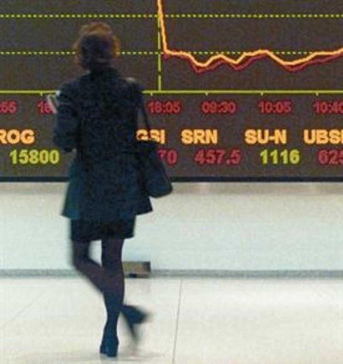 Una executiva a la Borsa de Zuric.