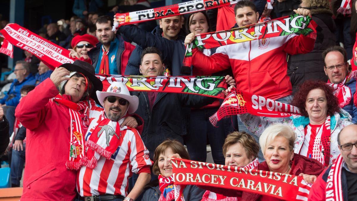 Aficionados del Sporting, durante un partido.