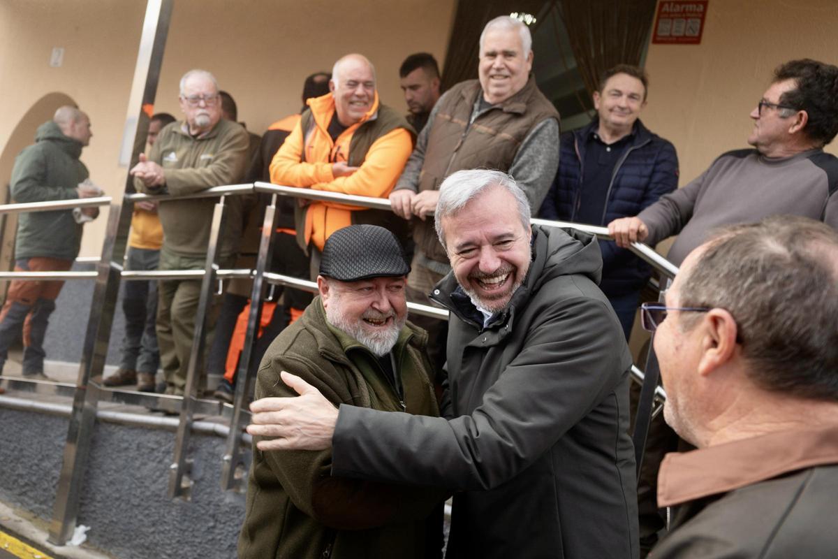 El presidente Jorge Azcón, este sábado en el coto de caza de Villarreal de Huerva.