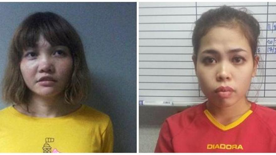 Las mujeres detenidas por la muerte de Kim Jong-nam.