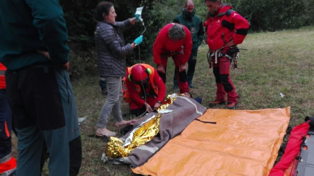 Rescate del montañero desaparecido en Somiedo