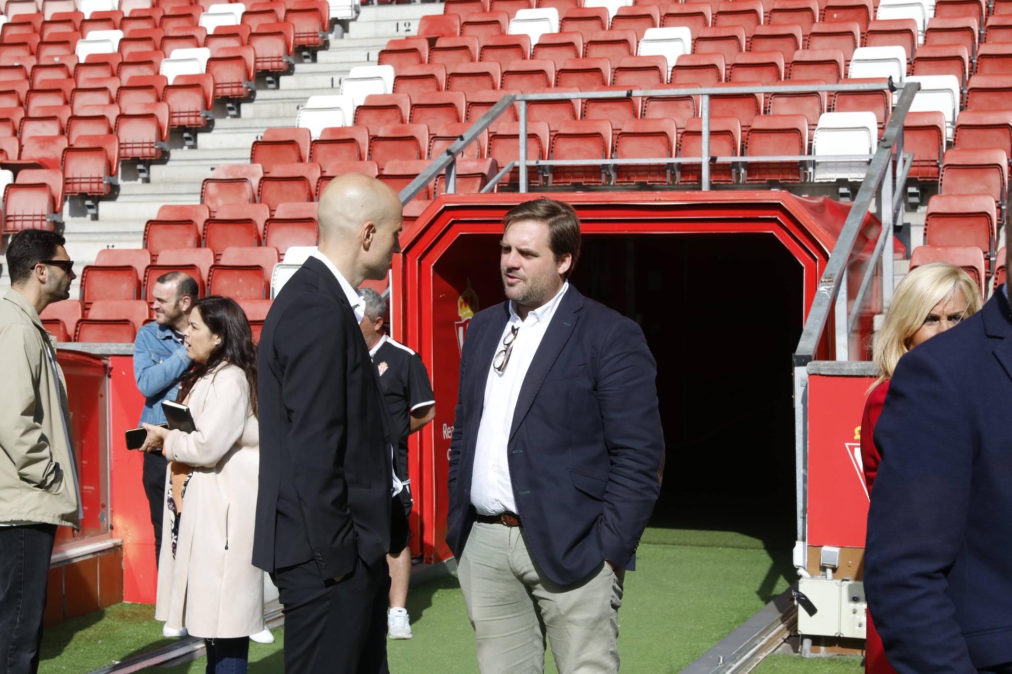 En imágenes: Así fue la visita de los técnicos de la Federación Española y portuguesa de Fútbol a El Molinón