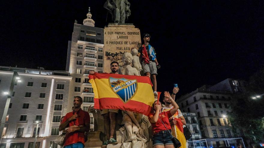 Los malagueños celebran la victoria de España en la Eurocopa