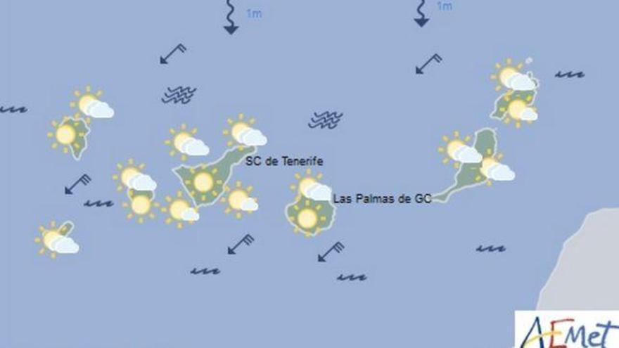 Las nubes predominan en Canarias