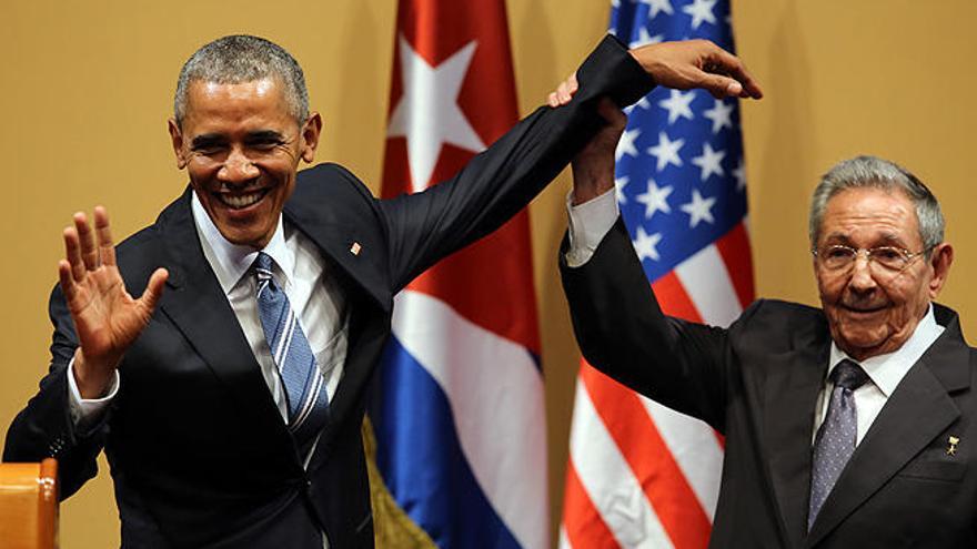 Barack Obama, con Raúl Castro en La Habana.