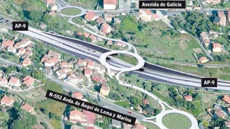 Conexión en la autopista a las entradas a la ciudad desde Chapela - El enlace de la autopista alternativo a Buenos Aires incluye viales hacia la avenida de Galicia y la N-552 (avenida Ángel de Lema y Marina) para reducir la entrada directa de vehículos a Travesía y Sanjurjo Badía. El sistema de viales y rotondas abriría además una vía para canalizar el transporte pesado al Puerto, y se complementaría con otra carretera hacia el túnel proyectado en Julián Estévez. Éste, que se prolongaría desde Guixar hasta la entrada de la ETEA. ya aparece reflejado en el Plan Xeral, aunque no se inició tramitación alguna.