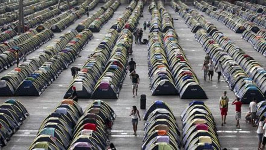 Área de acampada, ayer, de la Campus Party de São Paulo. i STRINGER /EFE