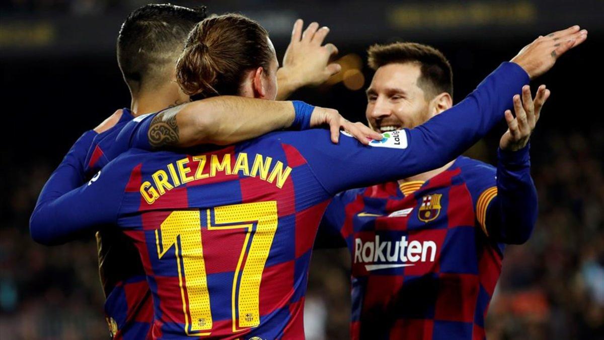 Messi, Suárez y Griezmann anotaron ante el Mallorca