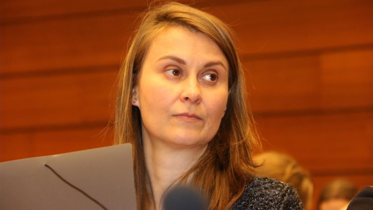 La 'exconsellera' Meritxell Serret, el pasado marzo, en una conferencia sobre derechos humanos en la sede de la ONU en Ginebra.
