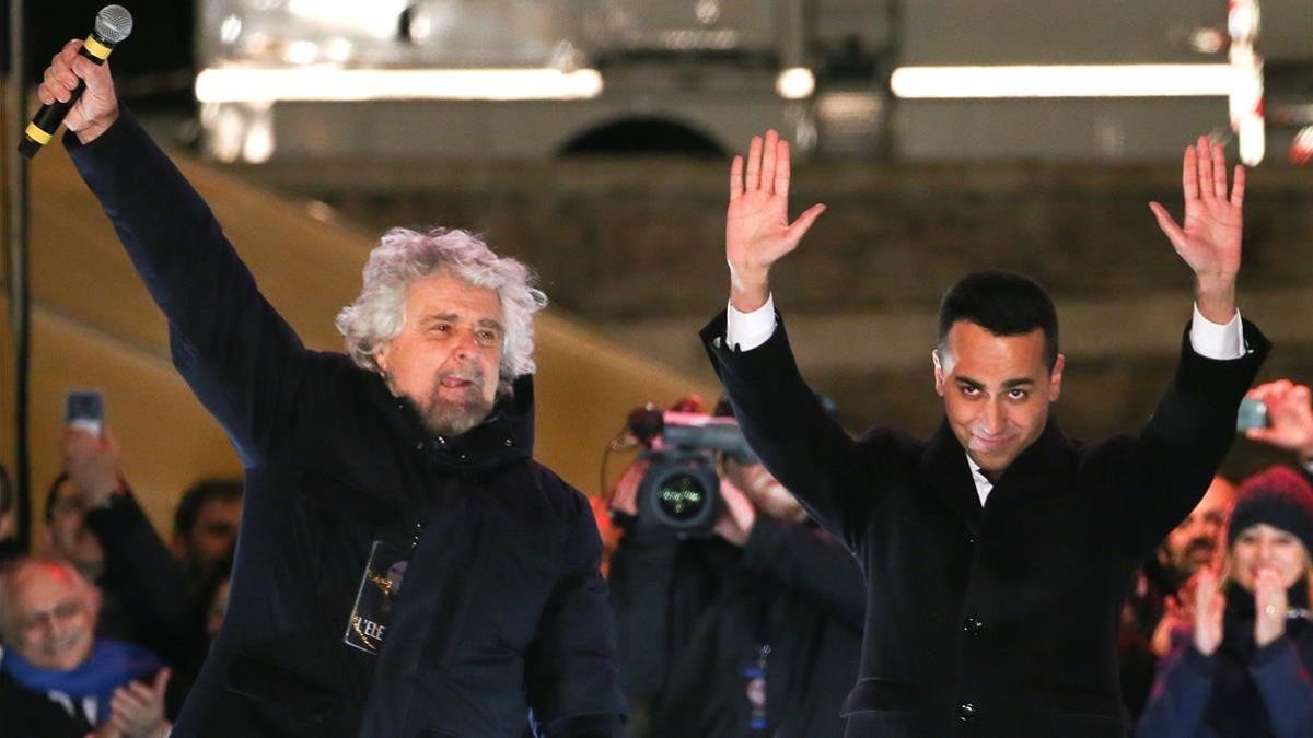 zentauroepp42368738 5 star movement founder beppe grillo  l  waves with leader l180304230903