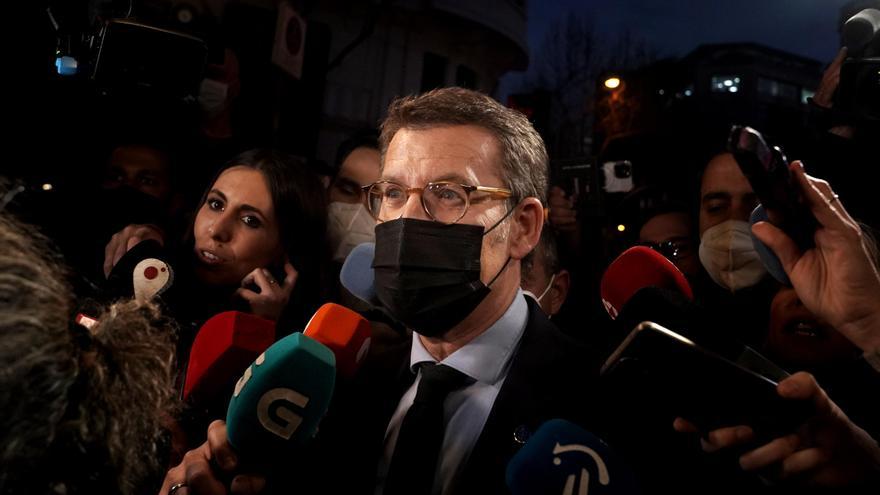 Alberto Núñez Feijóo, a su llegada a la reunión de los barones del PP con Pablo Casado el pasado jueves.