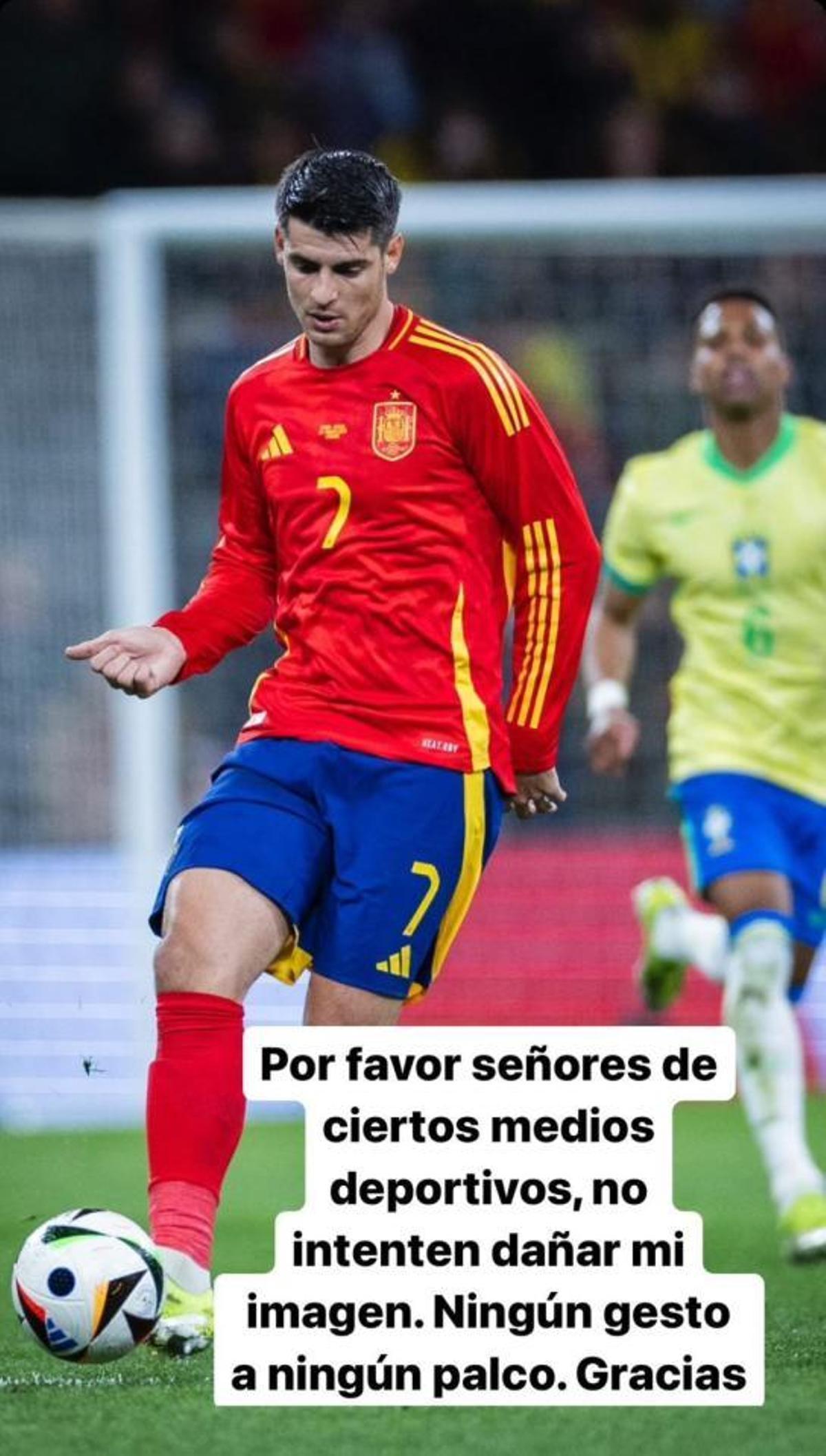Morata, en su cuenta de Instagram