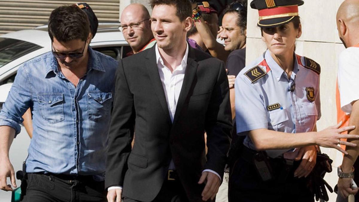 Messi, en los juzgados de Gavà en septiembre de 2013